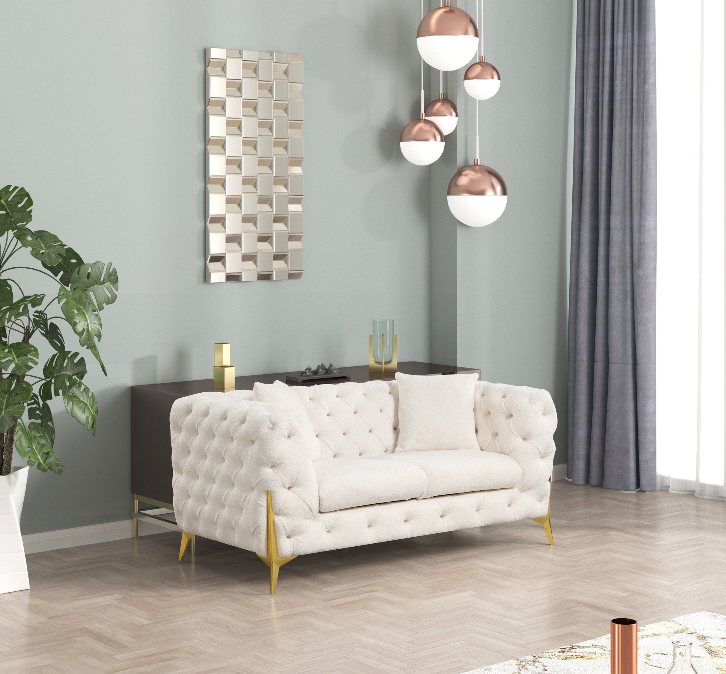 Contempo Buckle Fabric Loveseat