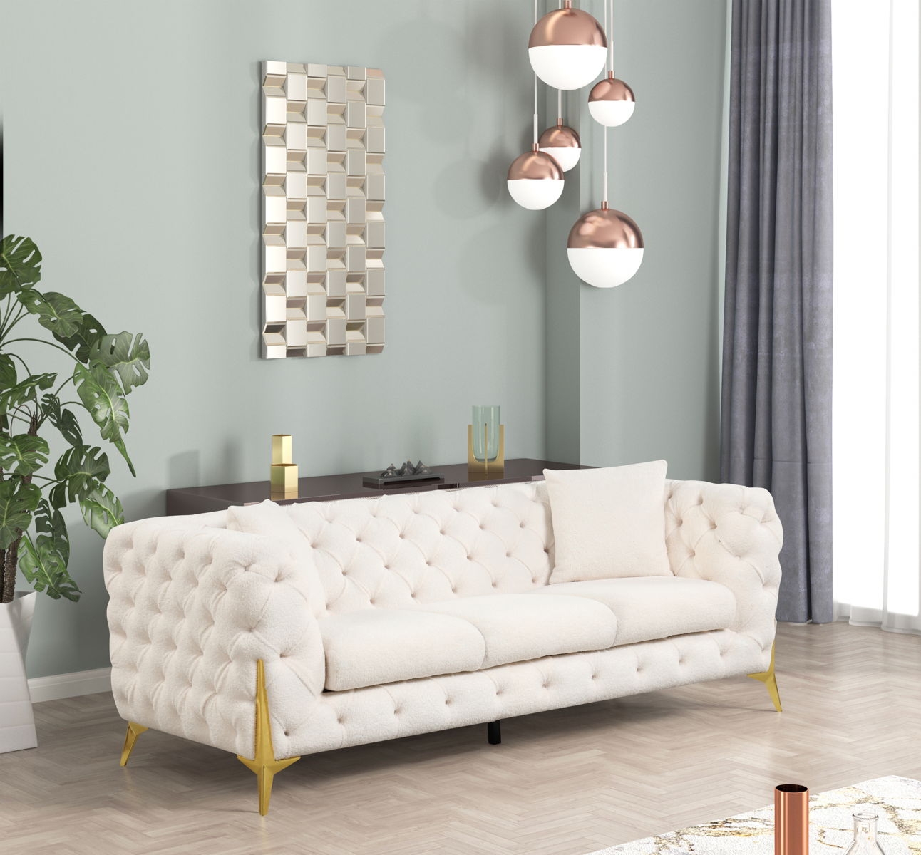Contempo Buckle Fabric Living Room Set