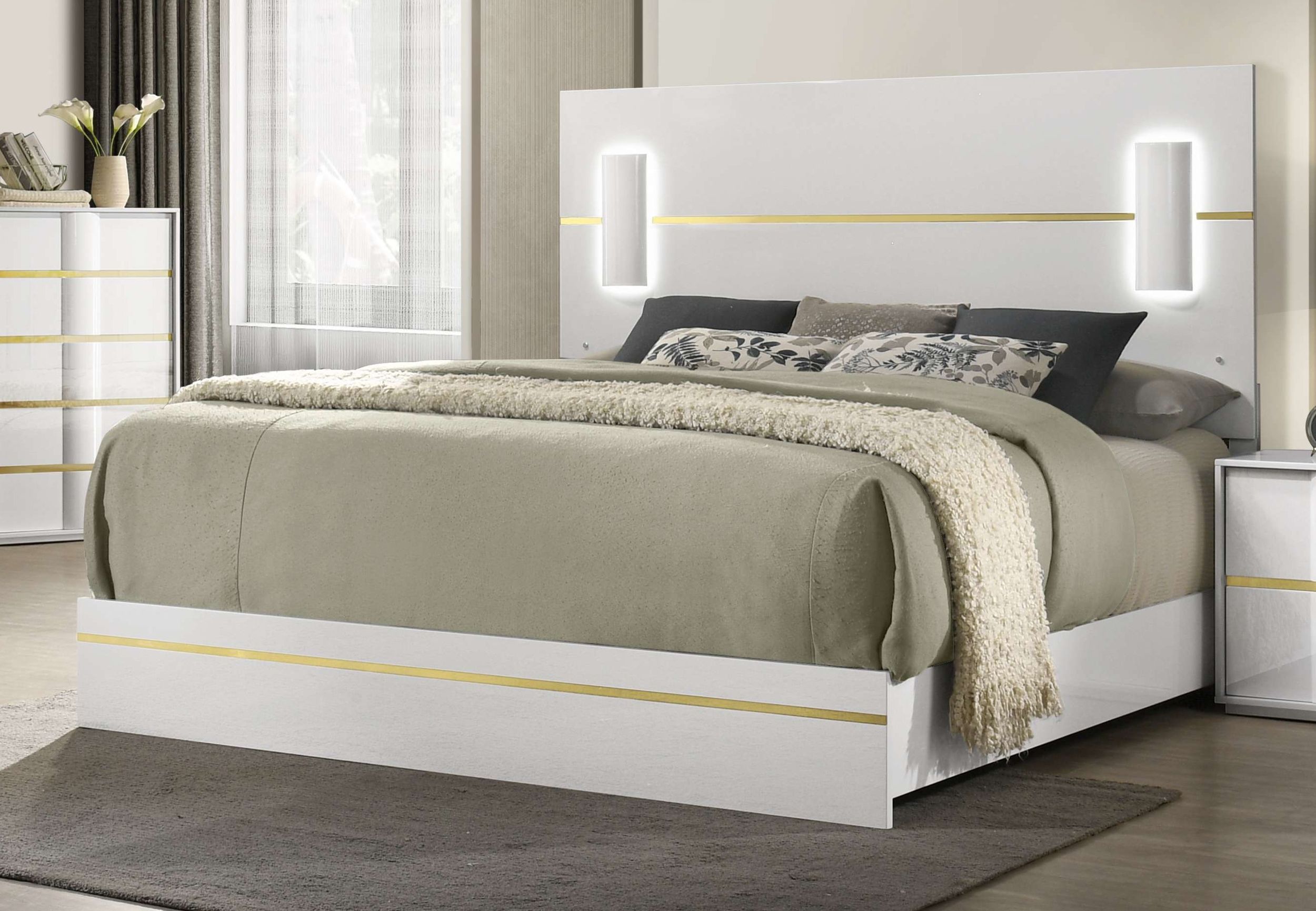 Florence Platform Bedroom Set with LED Lighting
