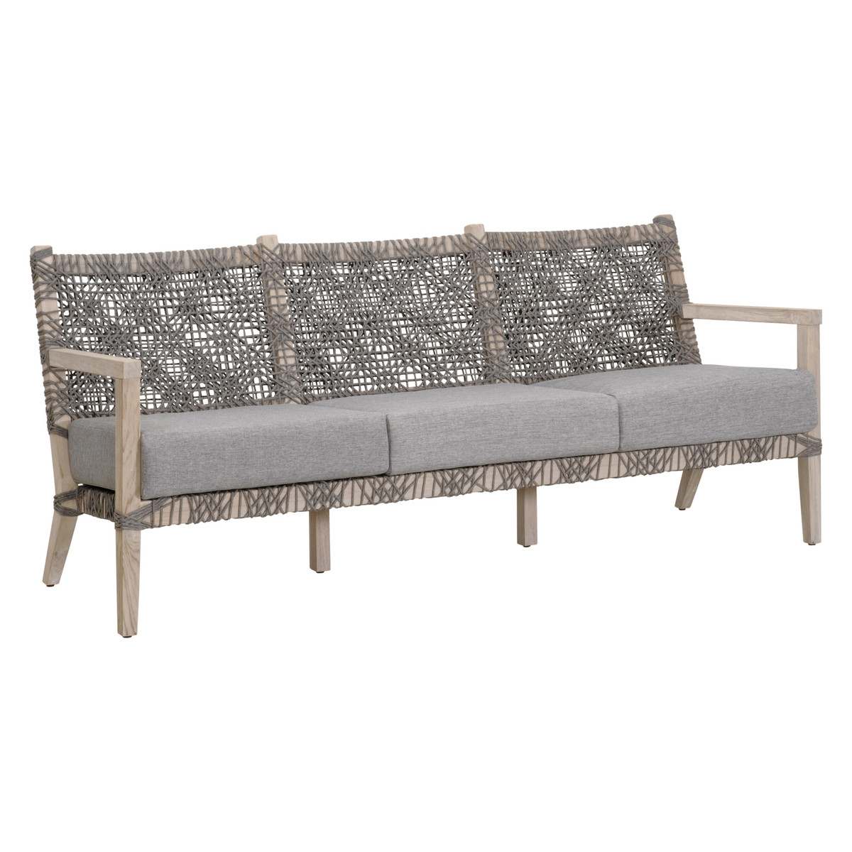 Costa Fabric/Rope/Wood Outdoor Patio Set, Compostion 2