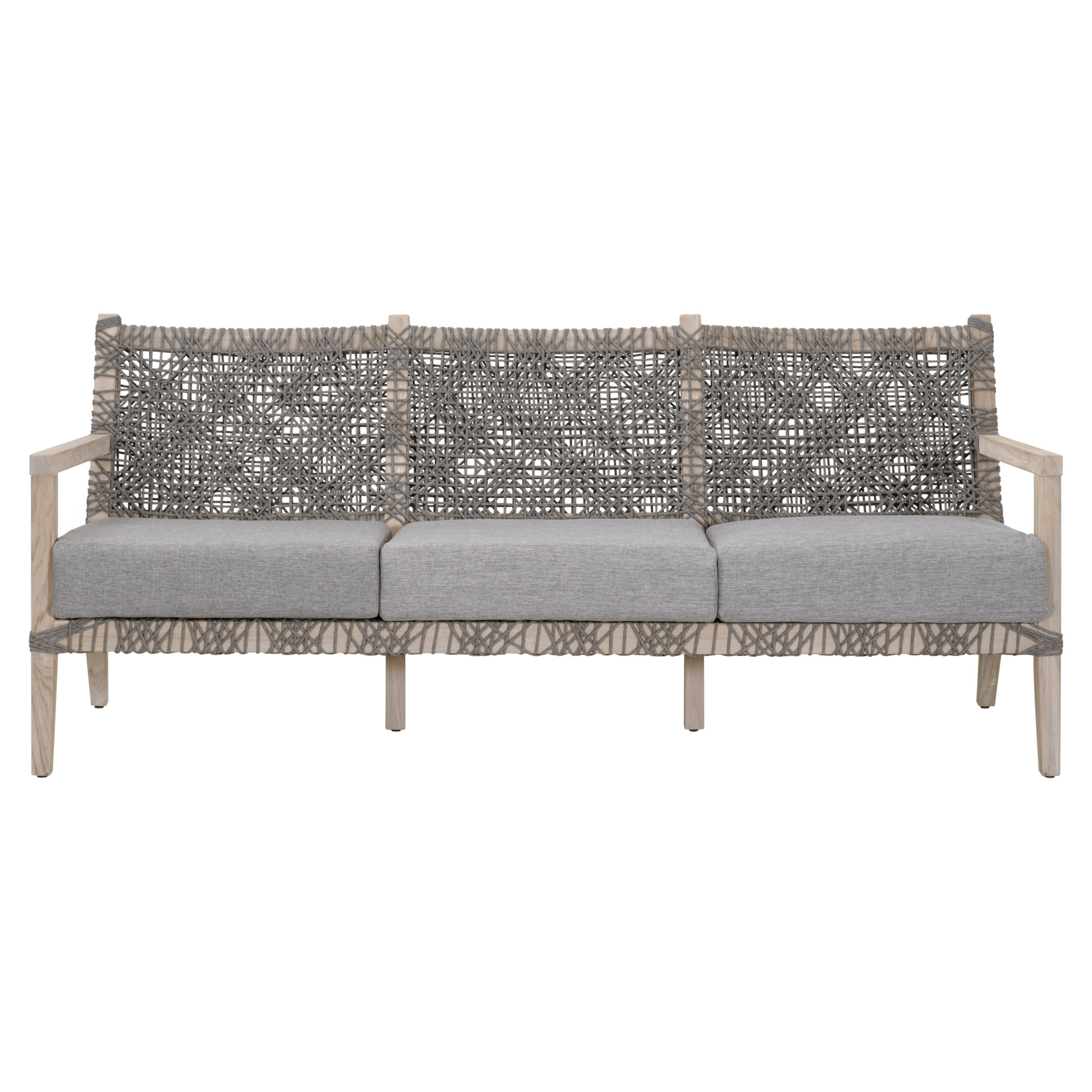 Costa 77" Fabric/Rope/Wood Outdoor Sofa