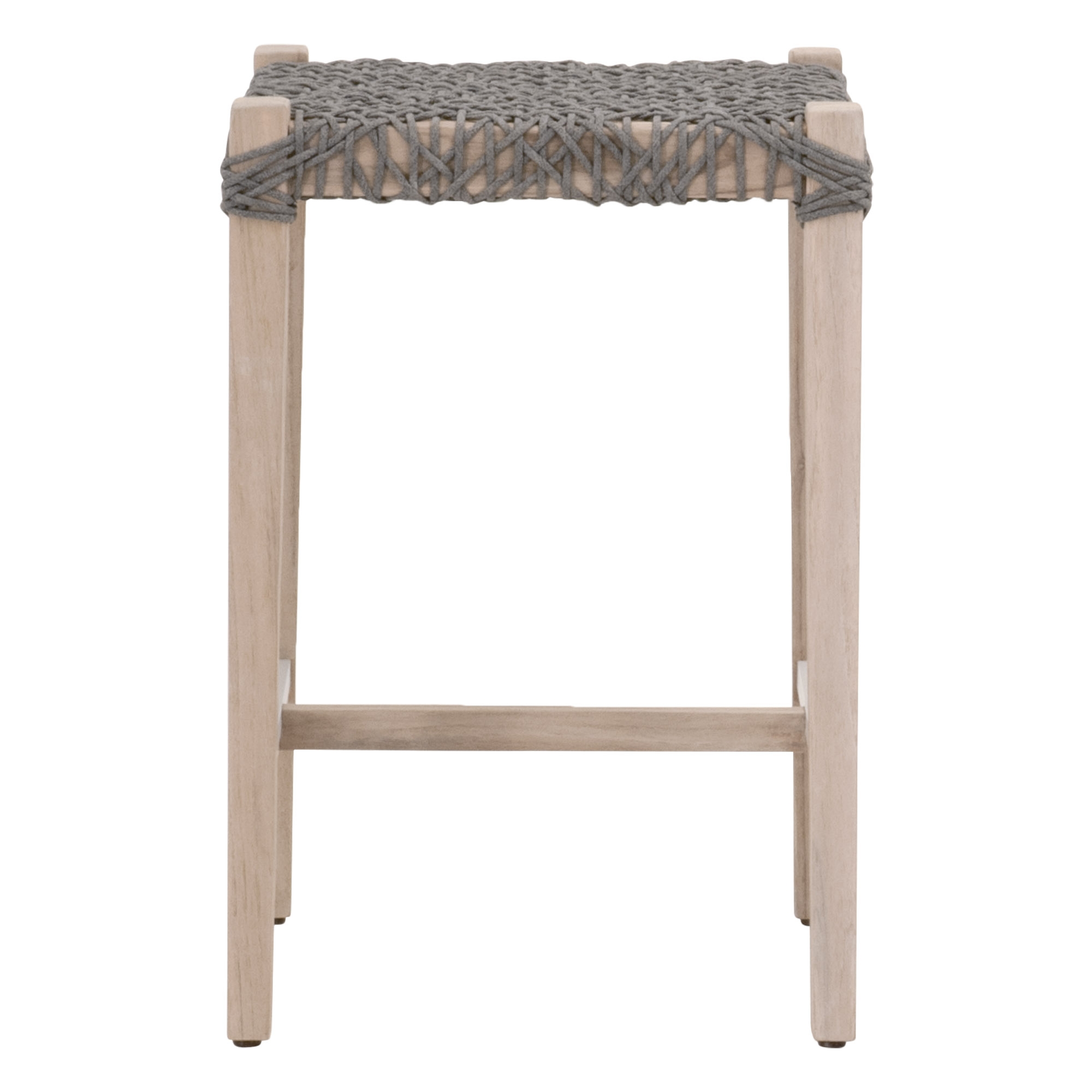 Costa Rope/Wood Outdoor Backless Counter Stool