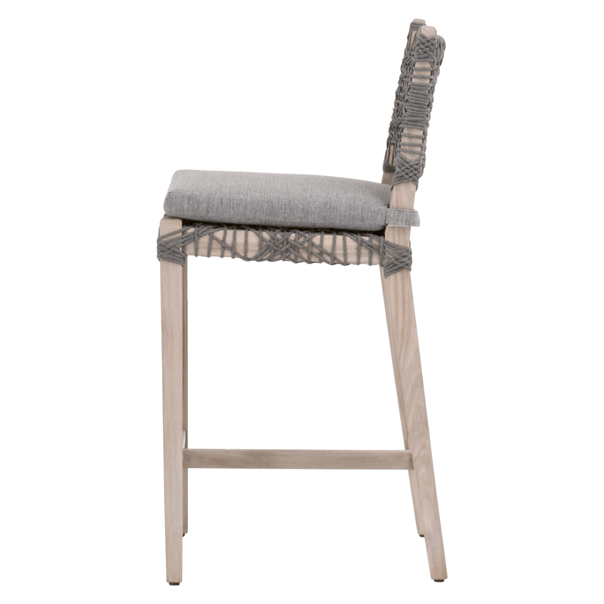 Costa Fabric/Rope/Wood Outdoor Counter Stool