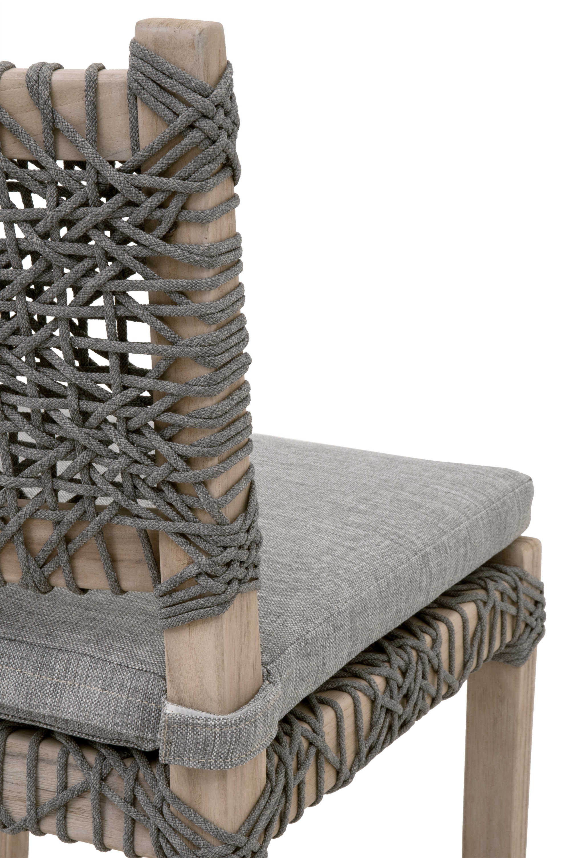 Costa Fabric/Rope/Wood Outdoor Counter Stool