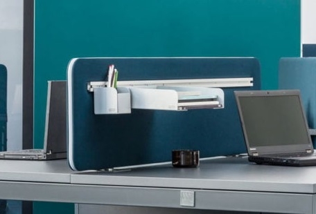 Twin Acoustic Fabric Screen for Single & Bench Desks