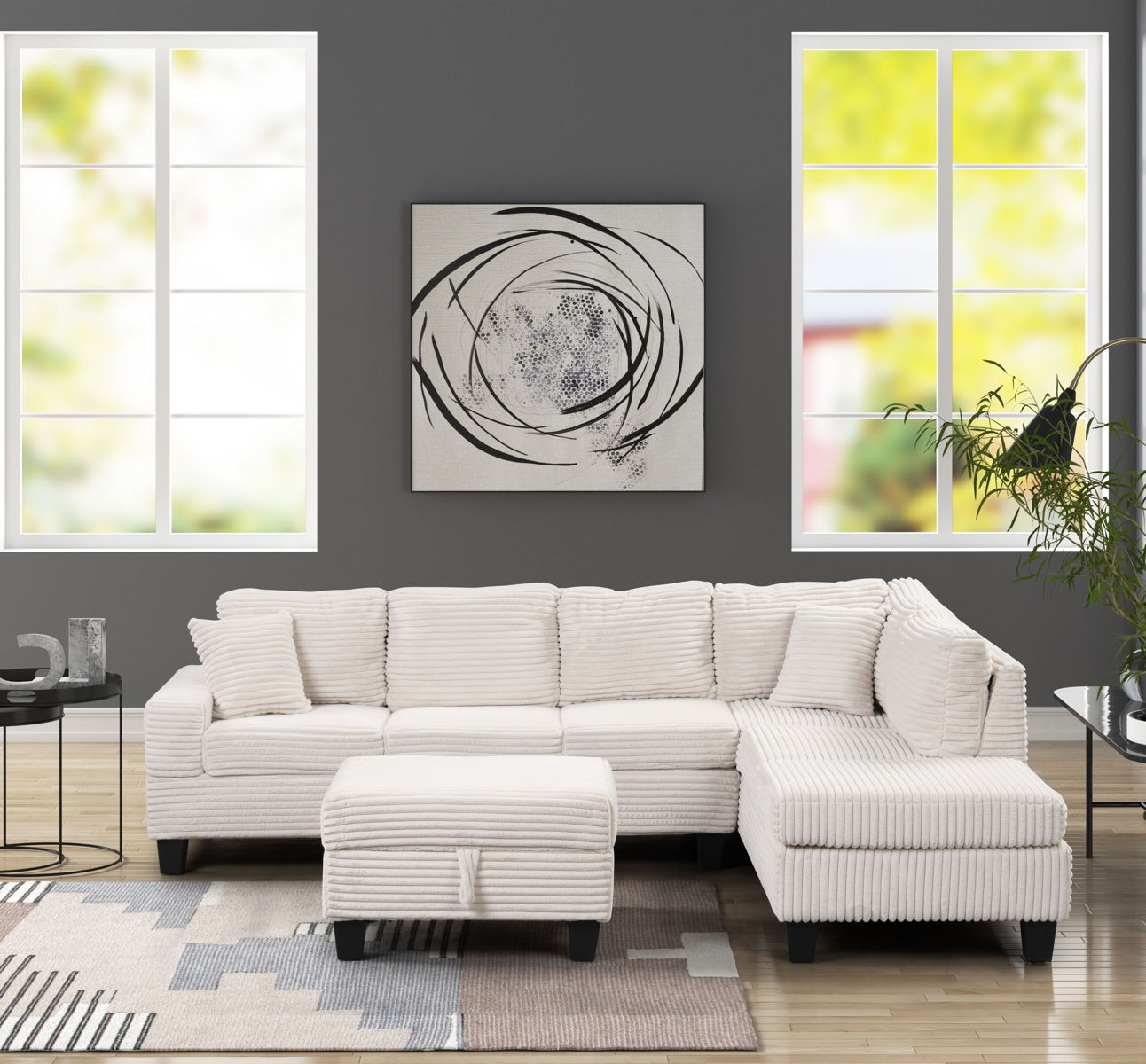 Cozy Modern Style Recliner Sectional Sofa Made 