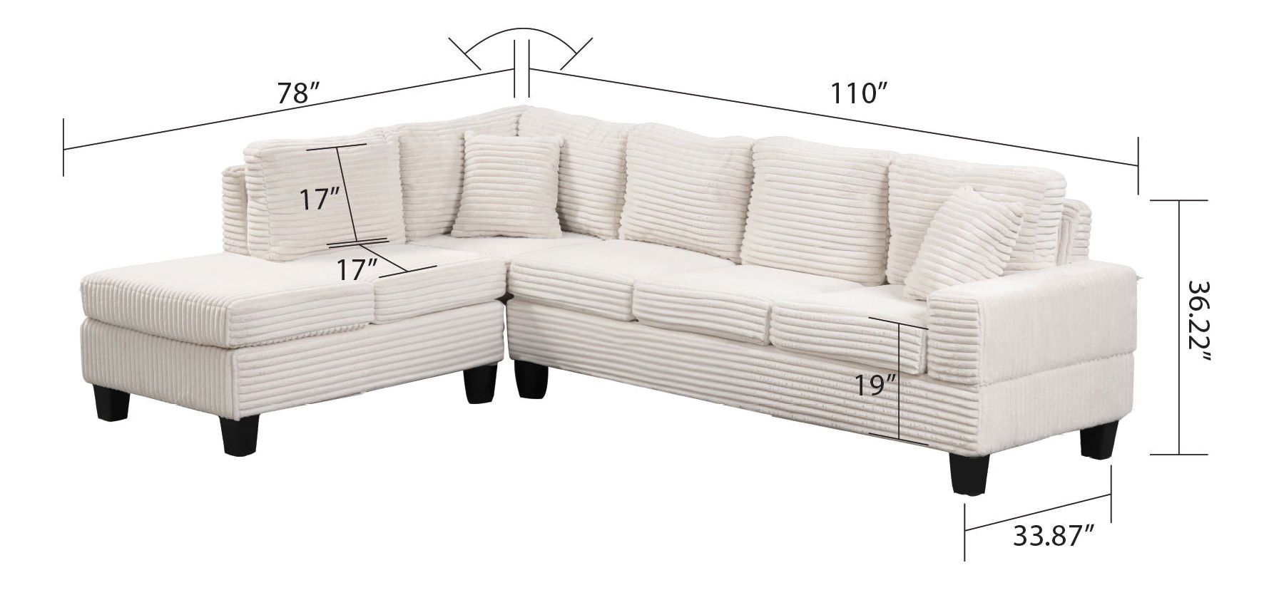 Cozy Cream Sectional Sofa