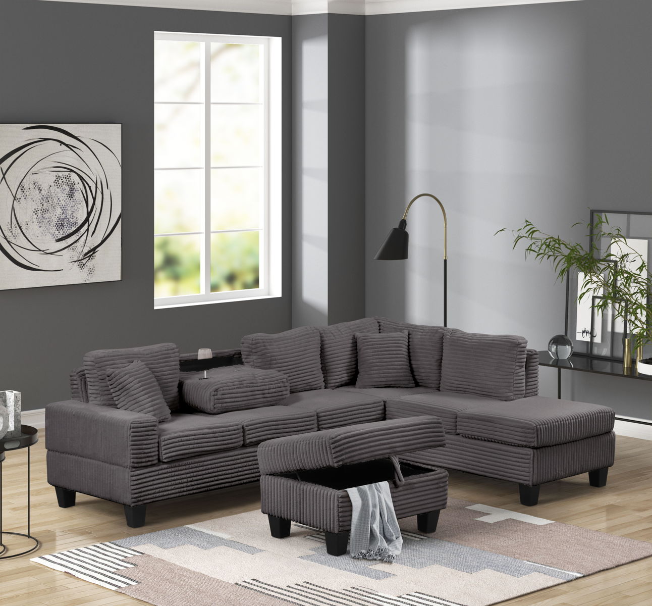 Dark Grey Sectional