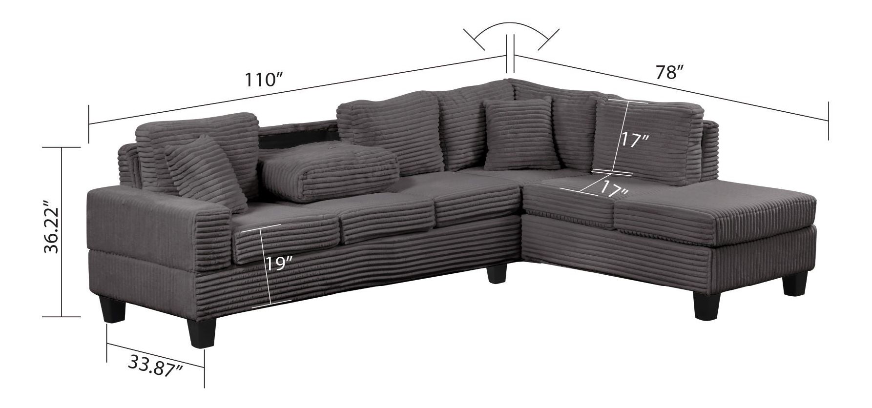 Cozy Modern Fabric Sectional