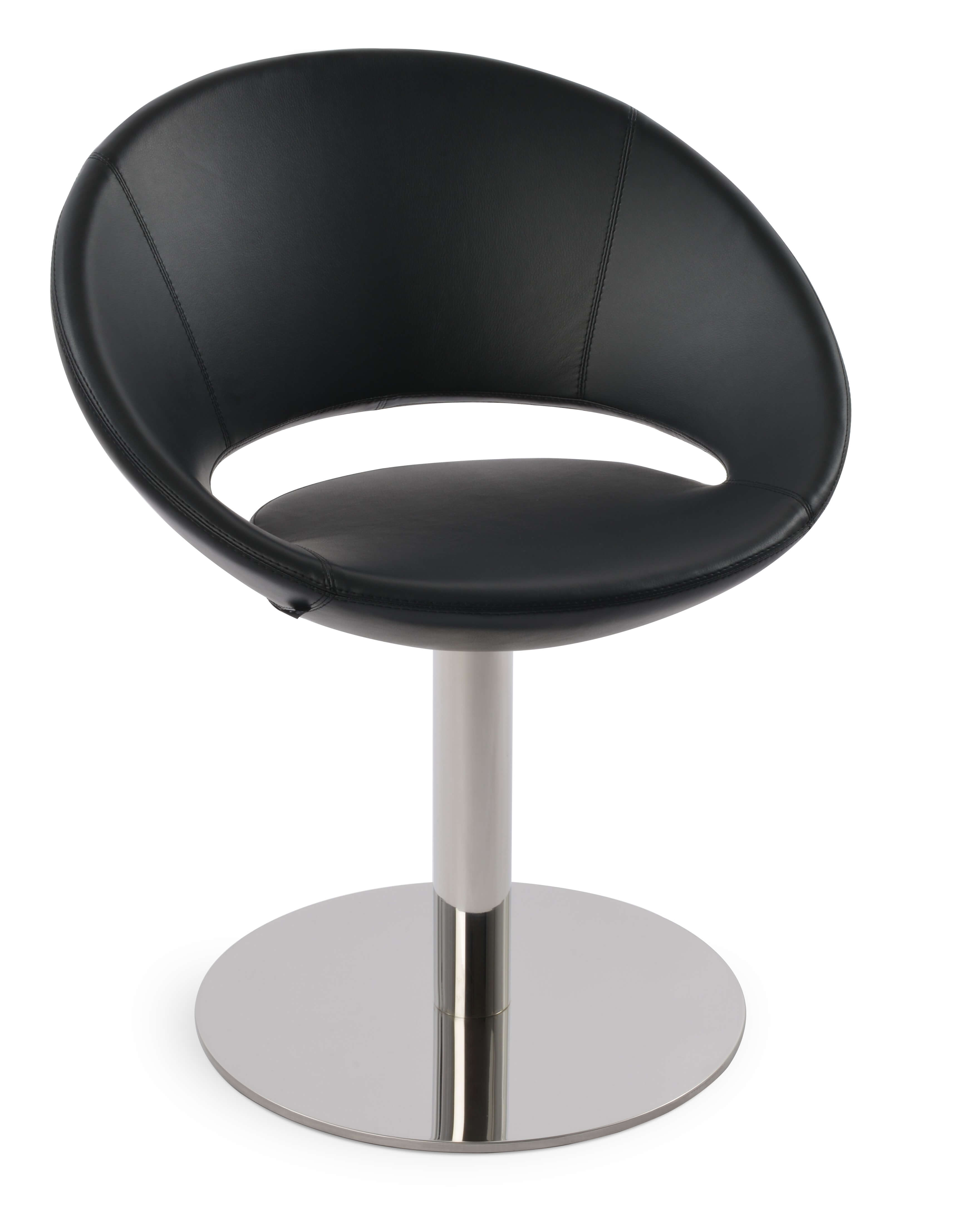 Crescent Round Swivel Dining Chair