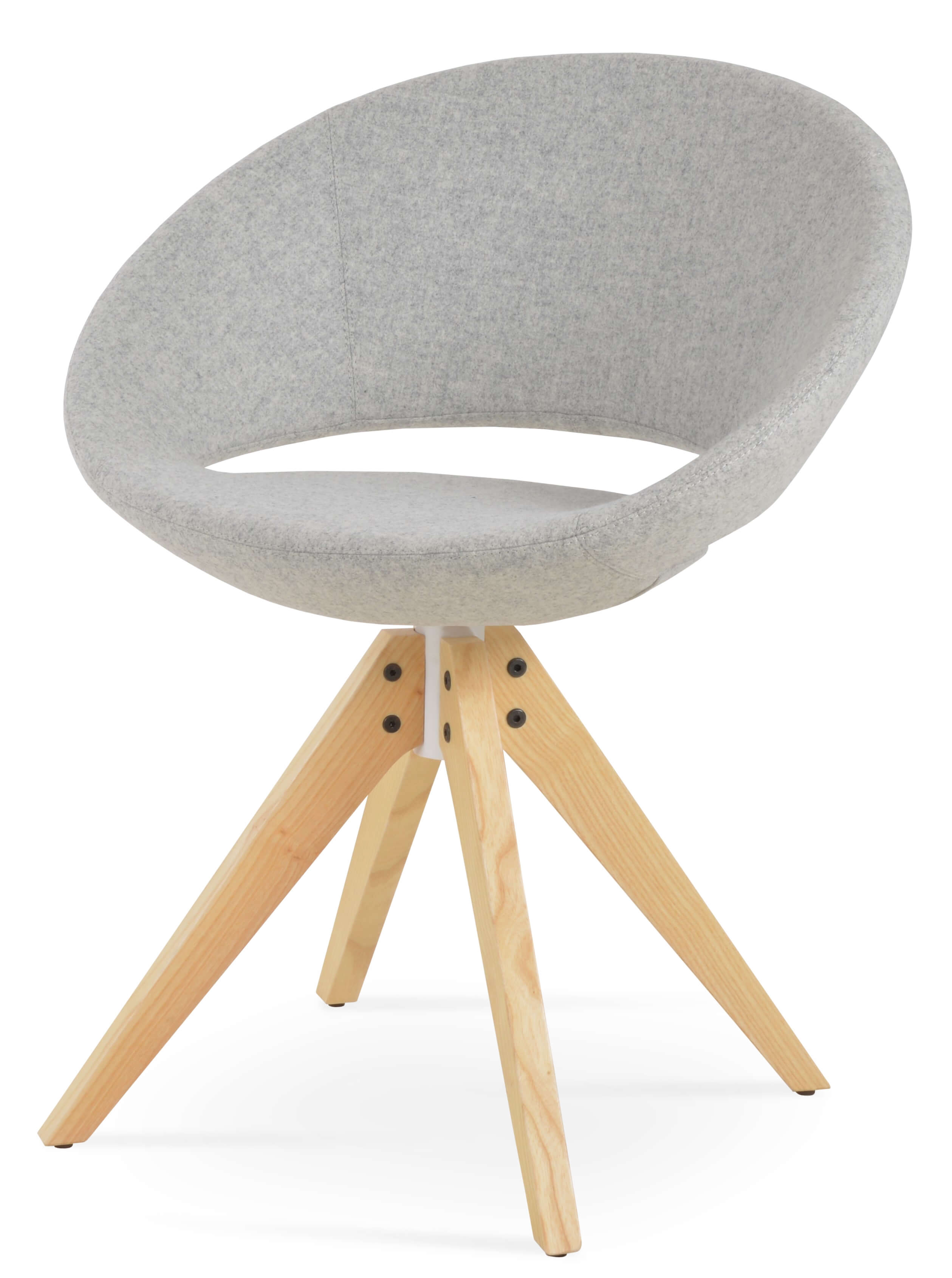 Crescent Pyramid Swivel Dining Chair