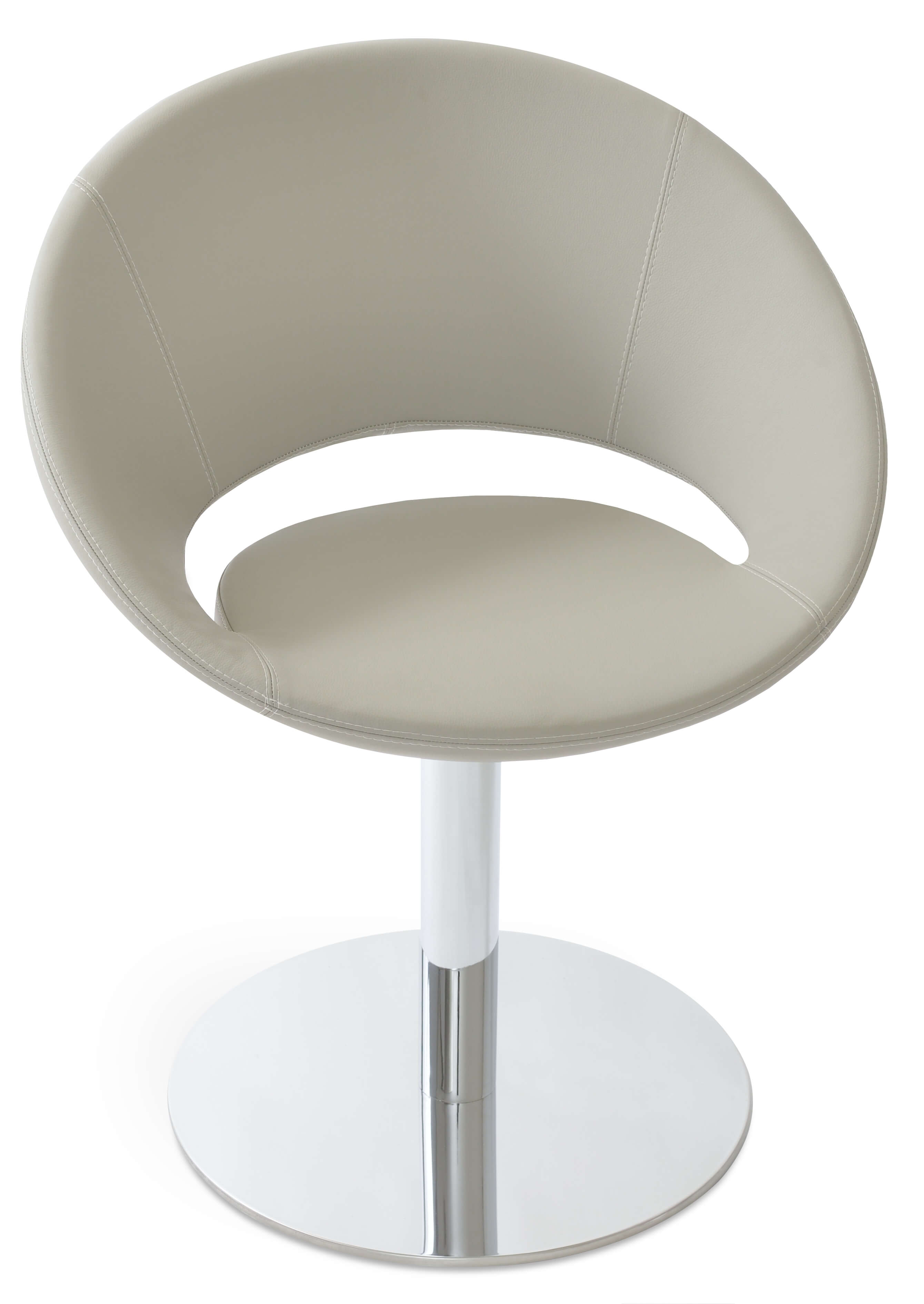 Crescent Round Swivel Dining Chair