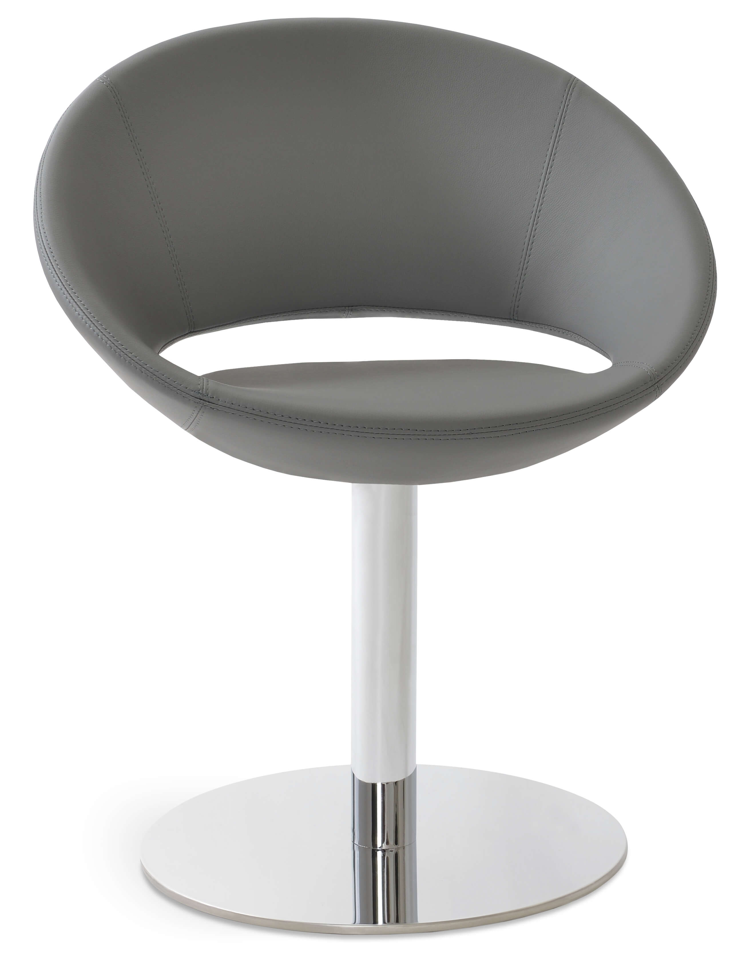 Crescent Round Swivel Dining Chair