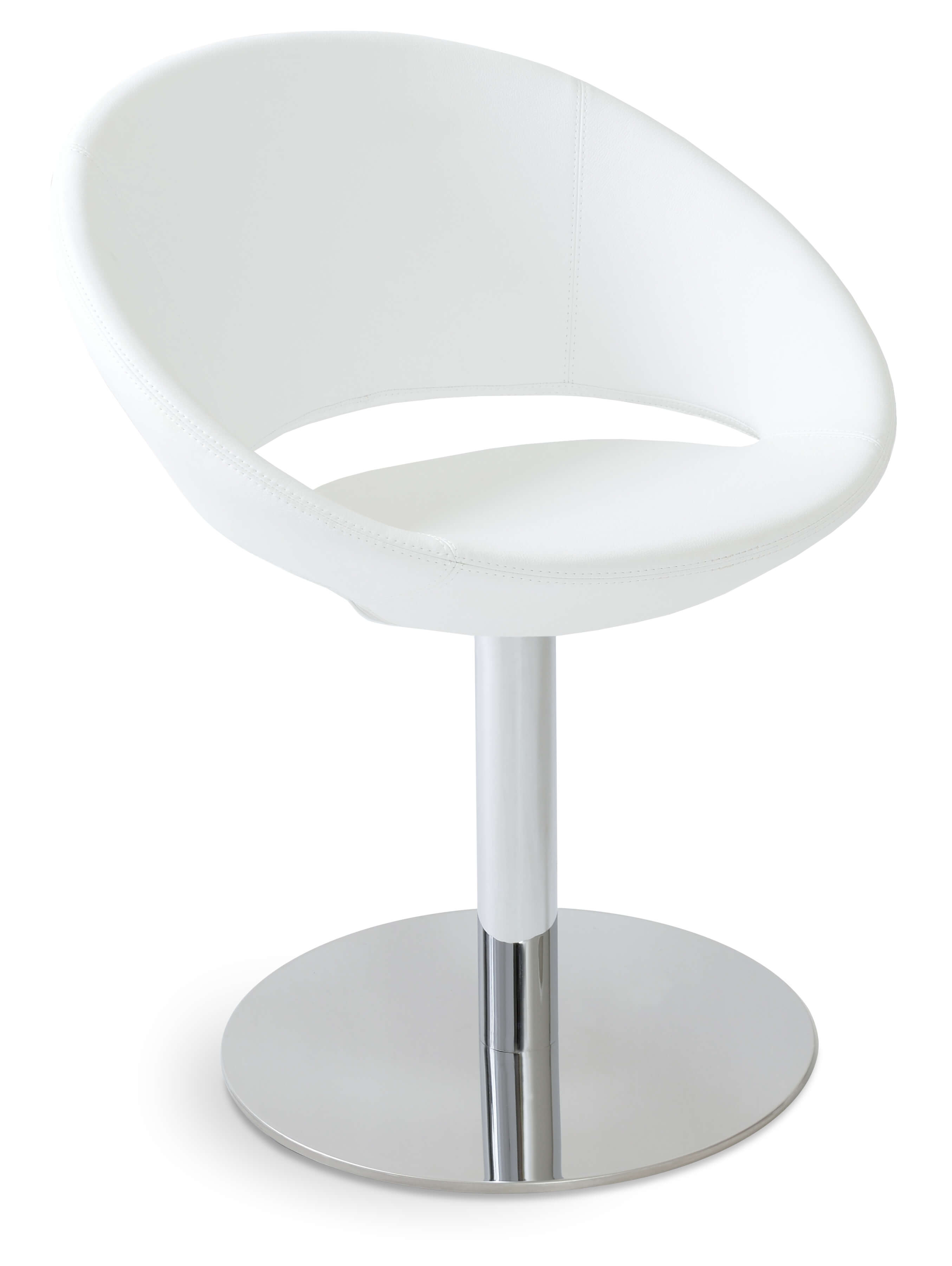Crescent Round Swivel Dining Chair