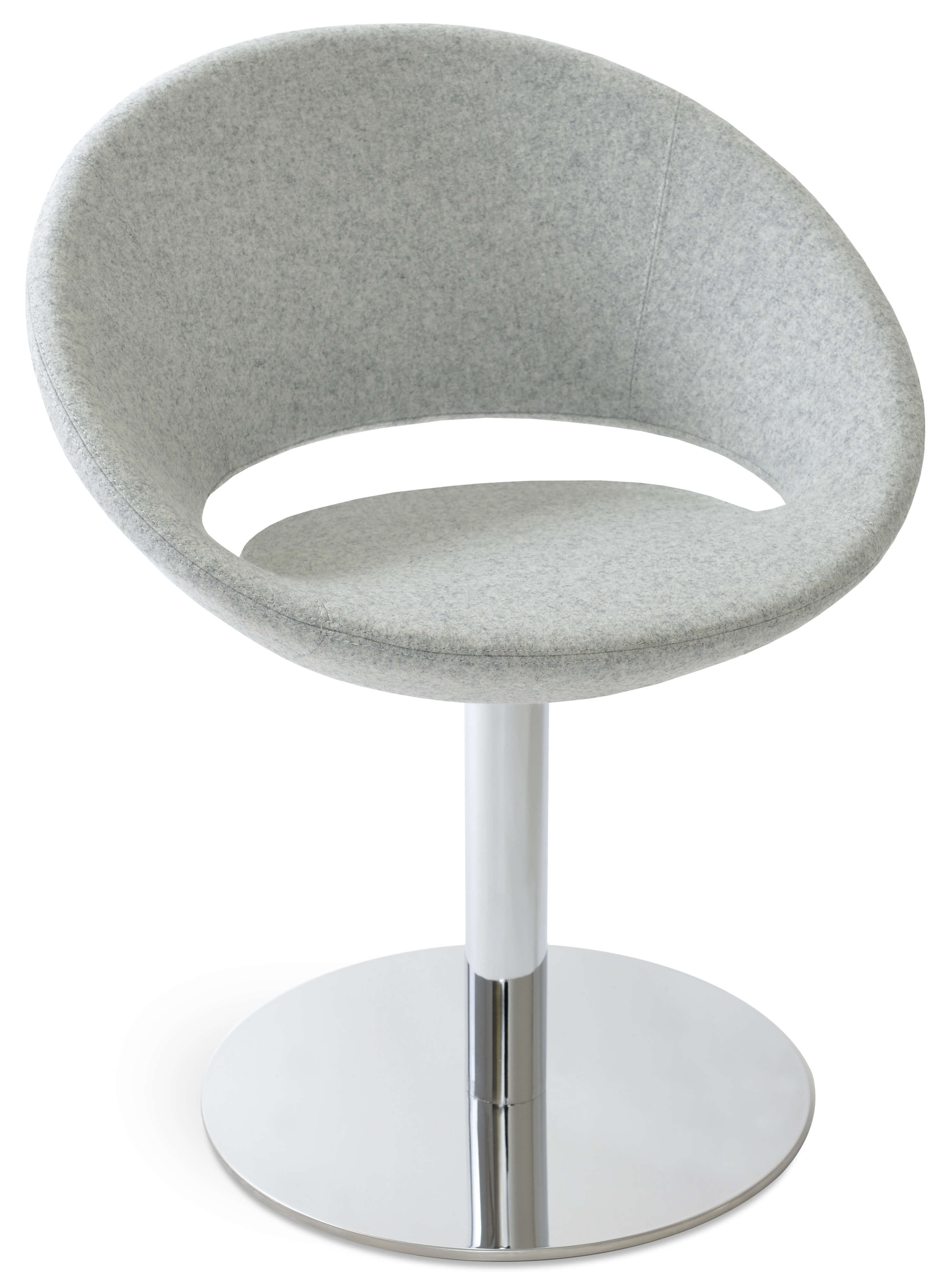 Crescent Round Swivel Dining Chair