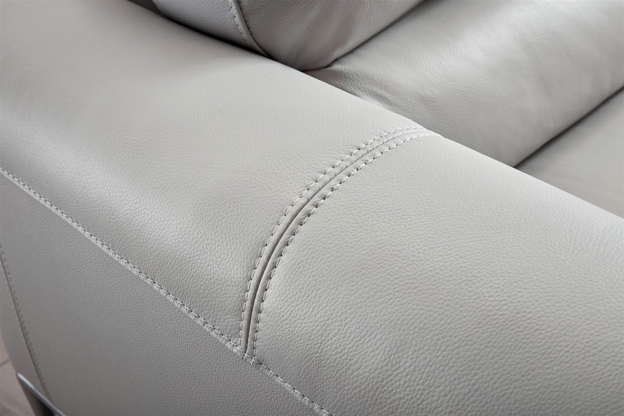 Crosby Top Grain Leather Sectional, Right Arm Chaise Facing