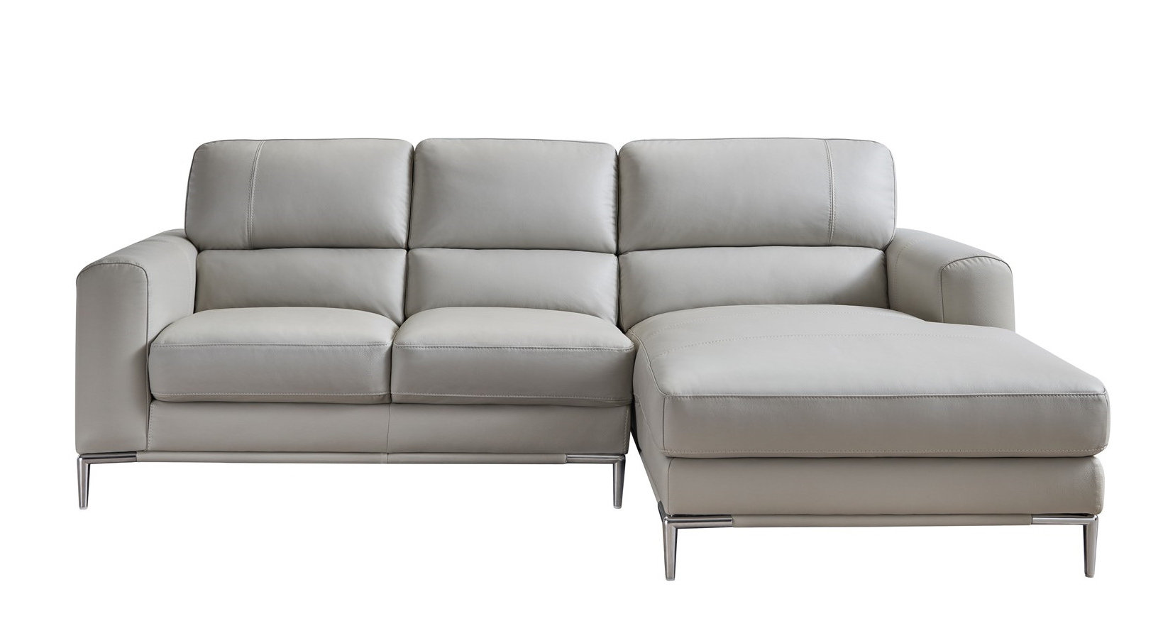 Crosby Top Grain Leather Sectional, Right Arm Chaise Facing