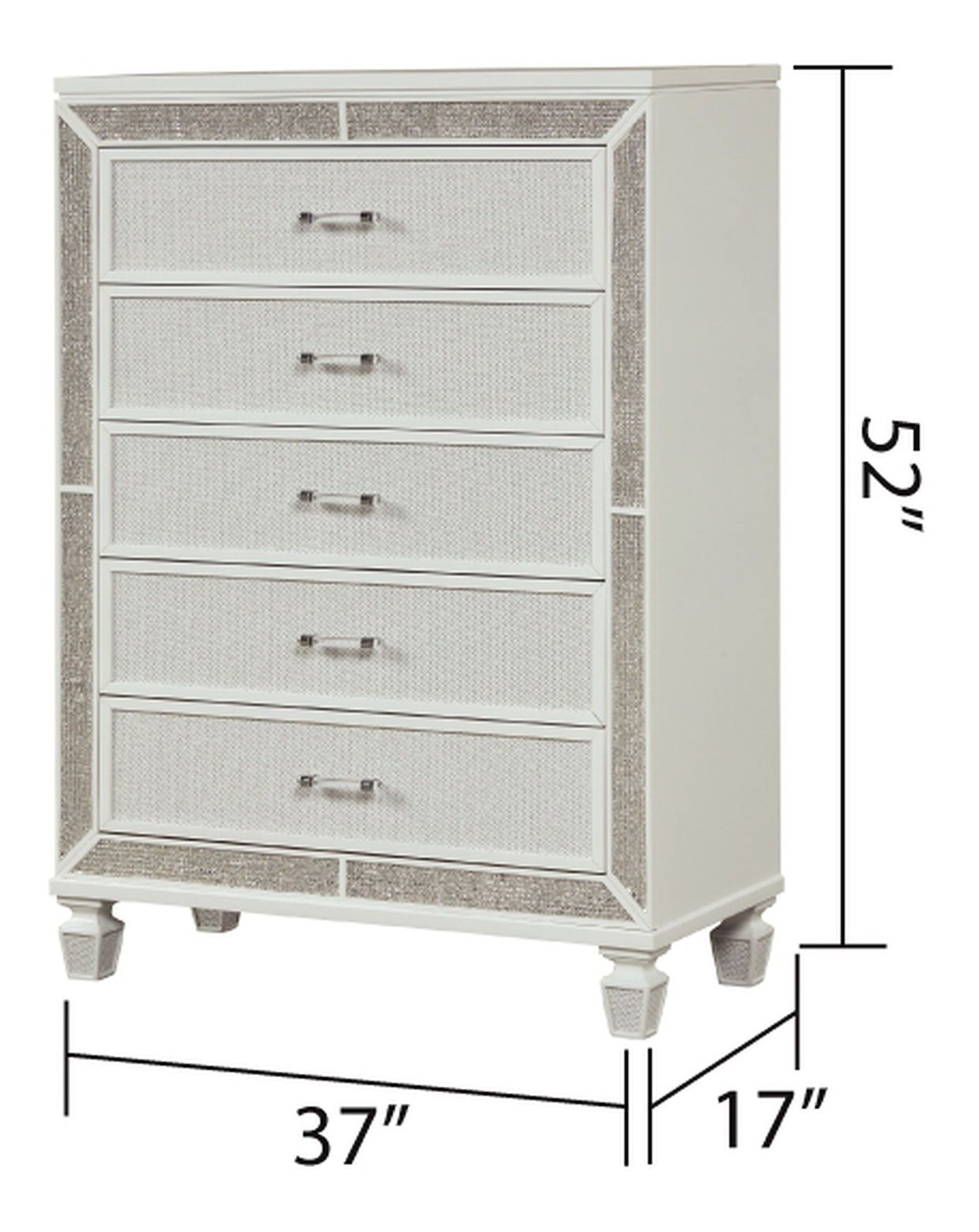 Crystal 5-Drawer Wood Veneer Chest