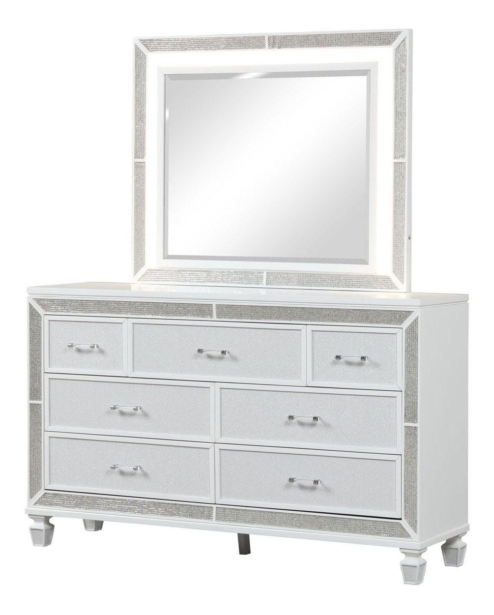 Crystal 7-Drawer Wood Veneer Dresser