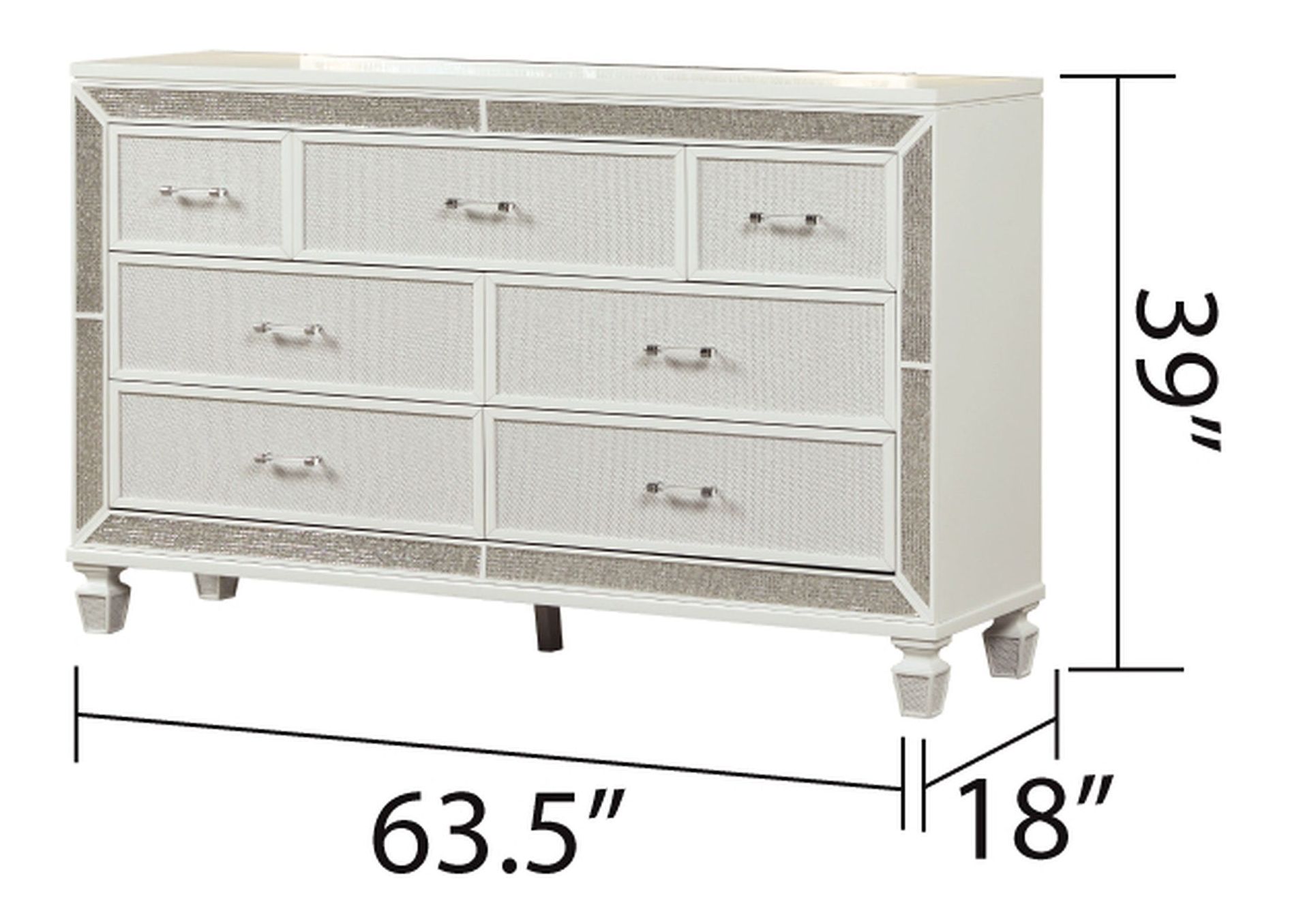 Crystal 7-Drawer Wood Veneer Dresser