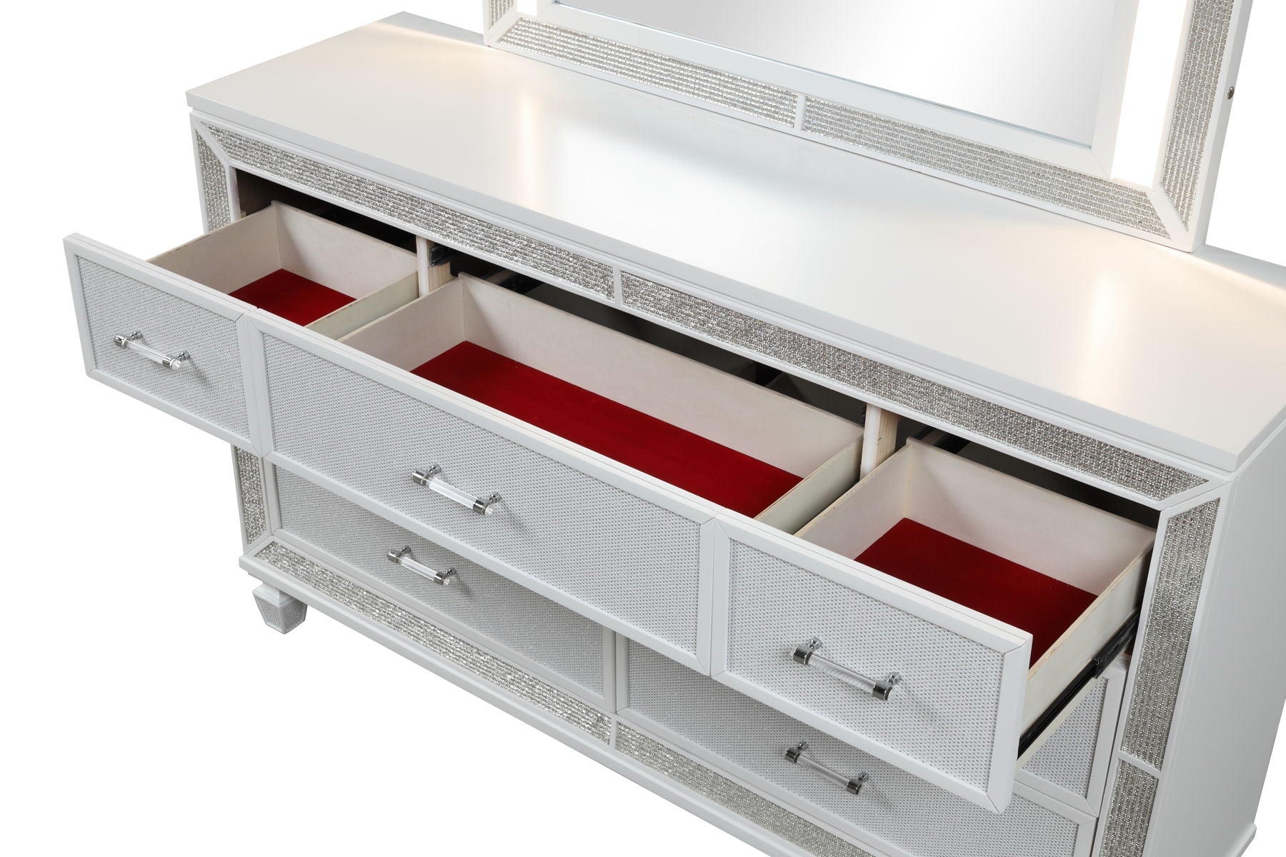 Crystal Acrylic/Wood Regular Bedroom Set