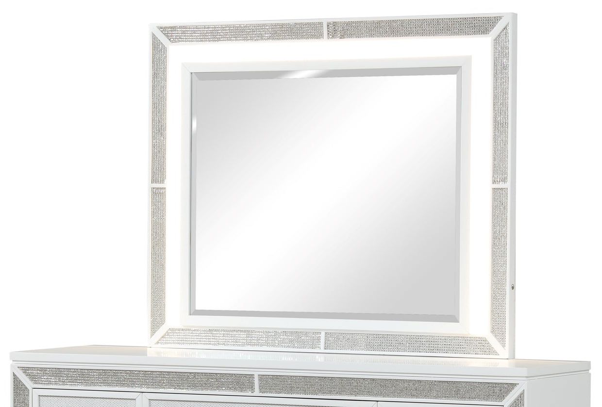 Crystal Wood Veneer Mirror