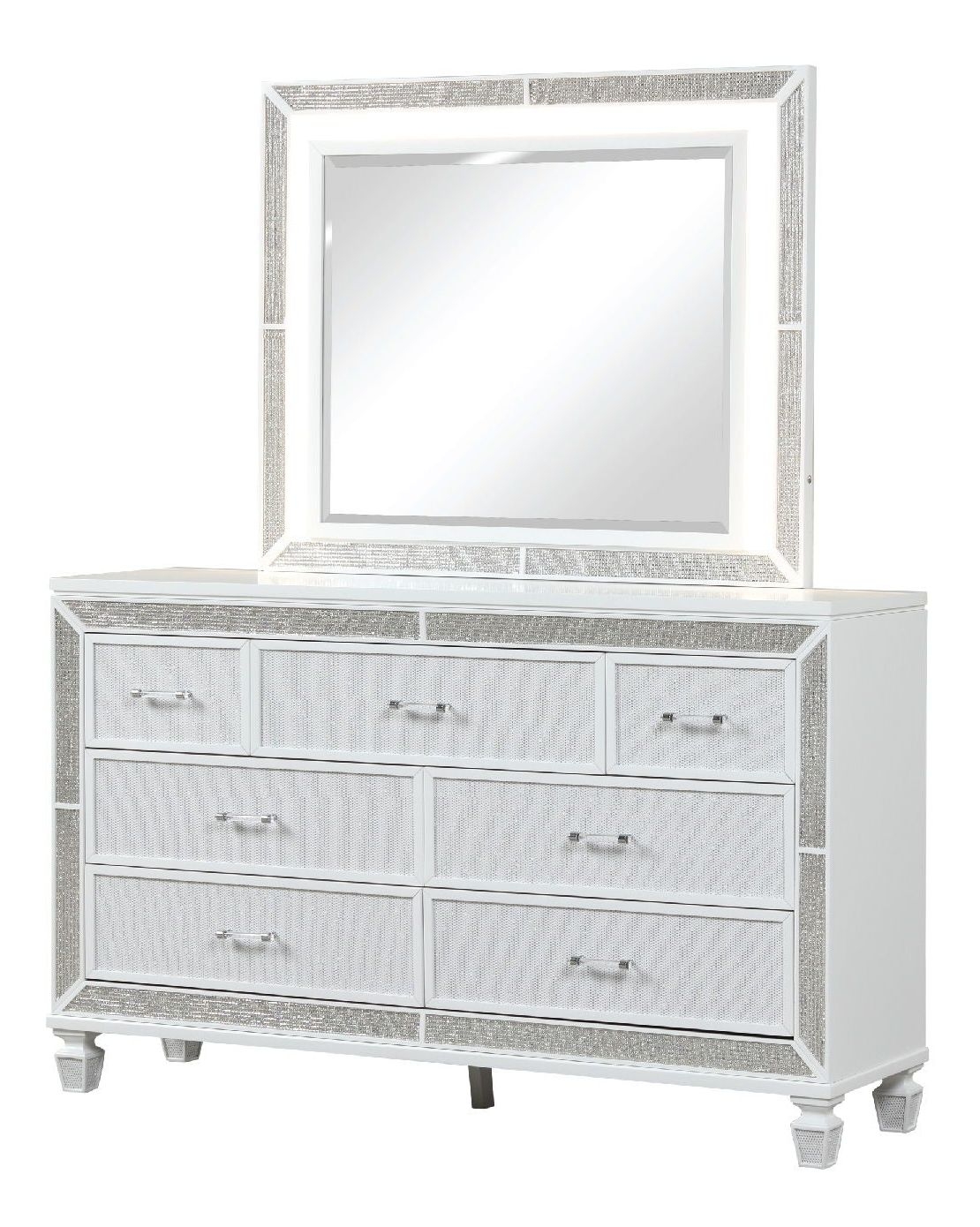 Crystal Acrylic/Wood Regular Bedroom Set