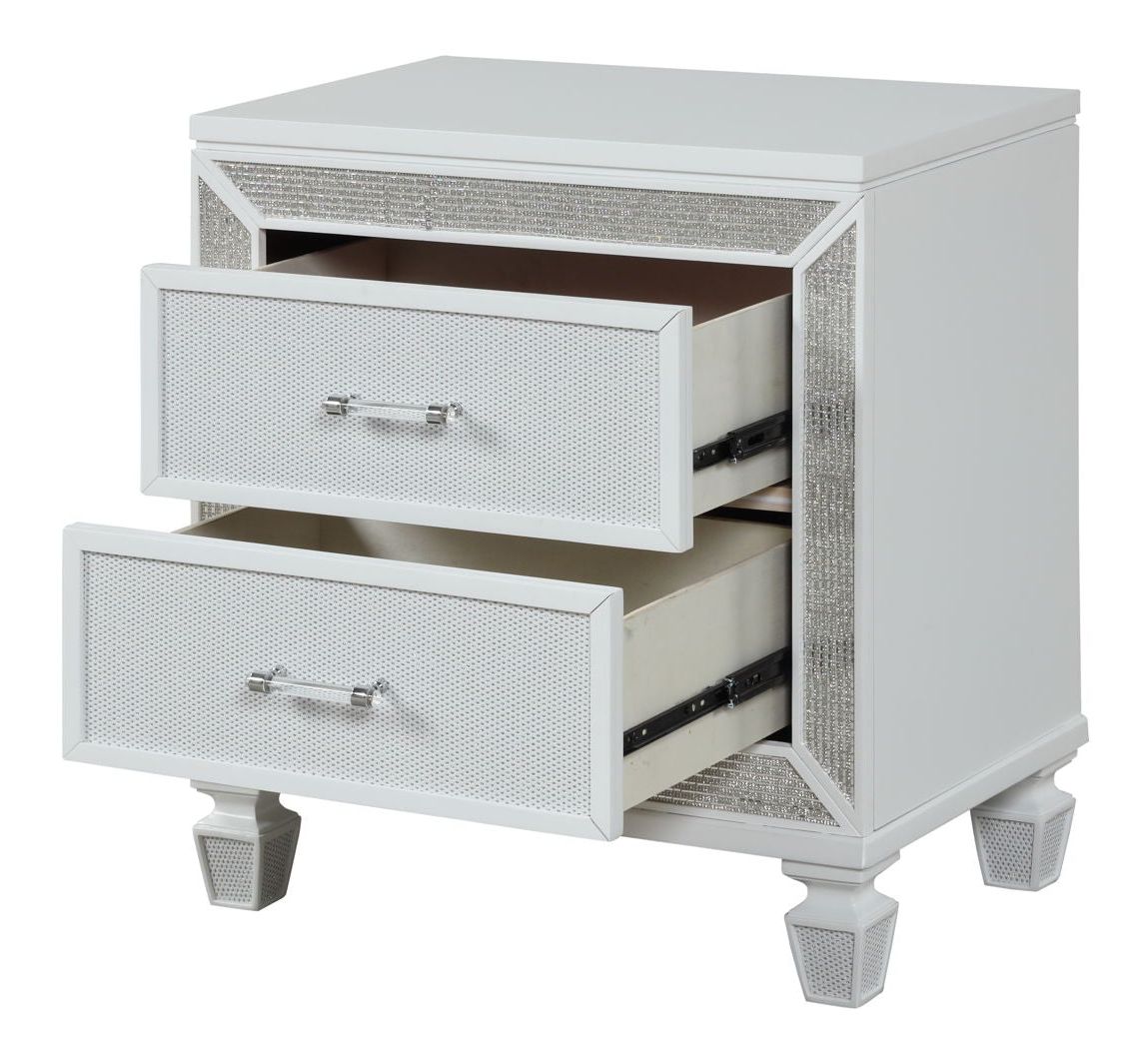 Crystal 2-Drawer Wood Veneer Nightstand