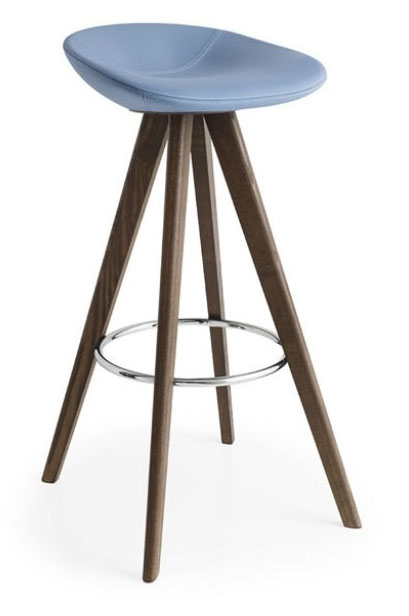 Palm Fabric/Wood Customizable Backless Stool