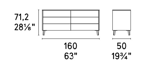 Boston Ceramic/Wood 6-Drawer Dresser