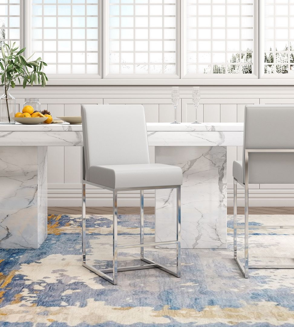 Element 37.2-inch Leatherette/Stainless Steel Counter Stool