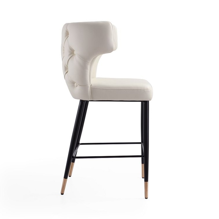 Holguin 37-inch Leatherette/Wood Counter Stool w/Tufted Back Buttons
