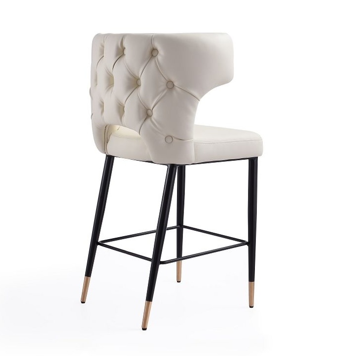 Holguin 37-inch Leatherette/Wood Counter Stool w/Tufted Back Buttons