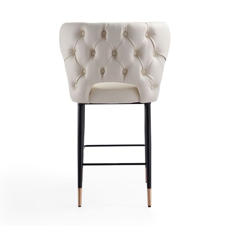 Holguin 37-inch Leatherette/Wood Counter Stool w/Tufted Back Buttons