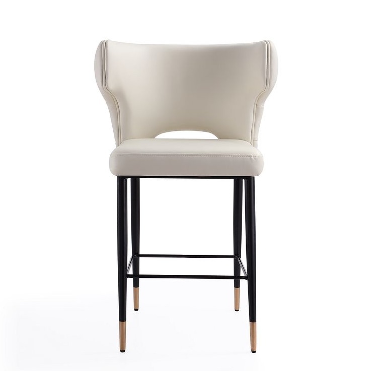 Holguin 37-inch Leatherette/Wood Counter Stool w/Tufted Back Buttons