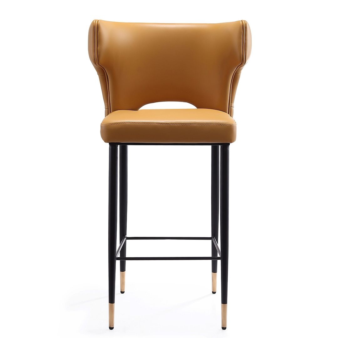 Holguin 37-inch Leatherette/Wood Counter Stool w/Tufted Back Buttons