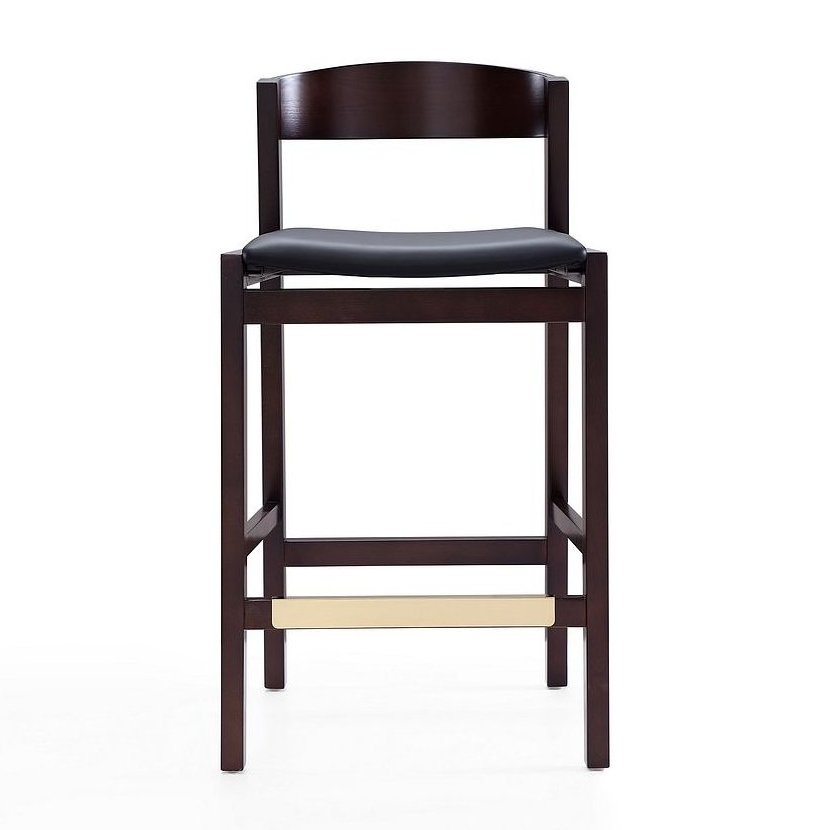 Klismos 36.75-inch Leatherette/Beech Wood Counter Stool