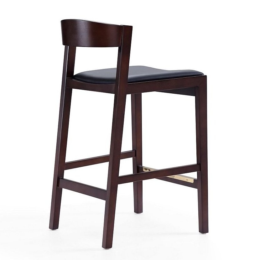 Klismos 36.75-inch Leatherette/Beech Wood Counter Stool