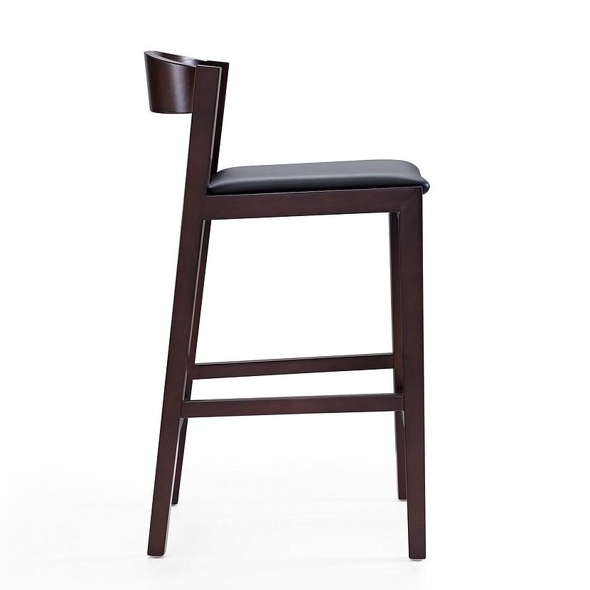 Klismos 36.75-inch Leatherette/Beech Wood Counter Stool