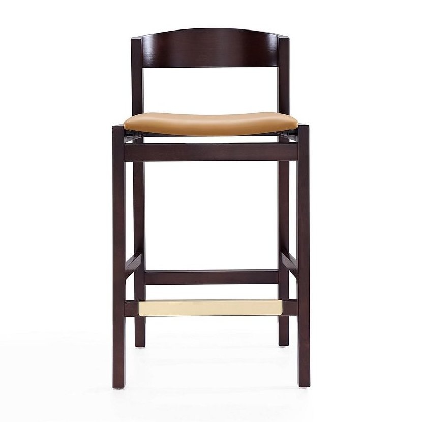 Klismos 36.75-inch Leatherette/Beech Wood Counter Stool