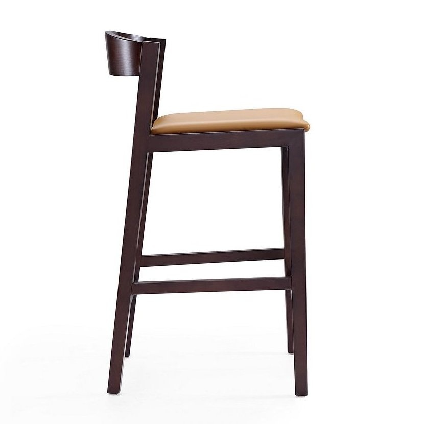 Klismos 36.75-inch Leatherette/Beech Wood Counter Stool