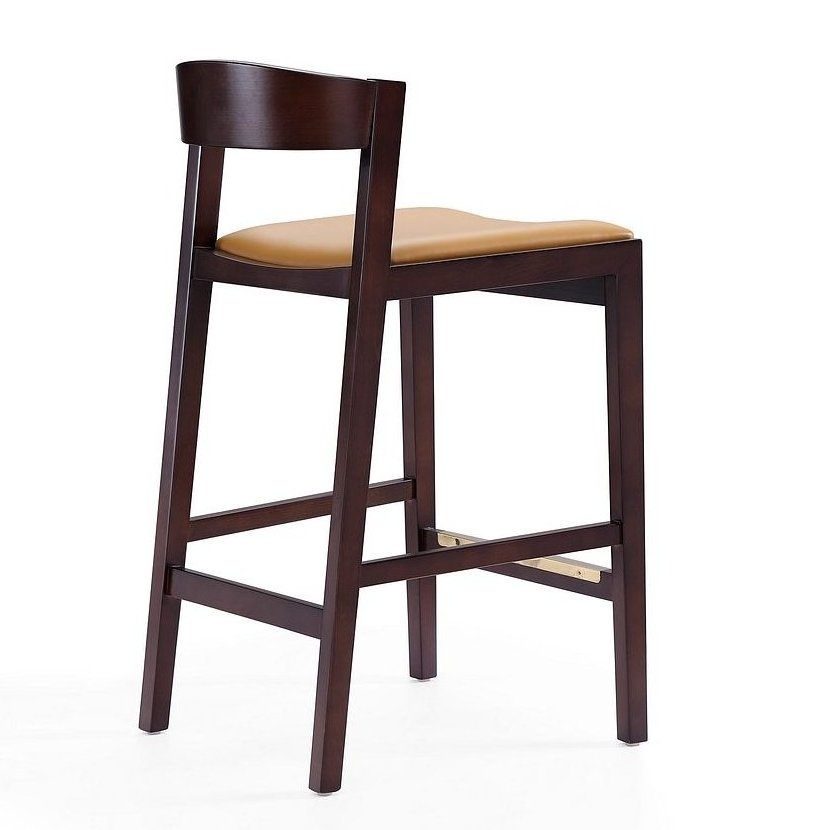 Klismos 36.75-inch Leatherette/Beech Wood Counter Stool