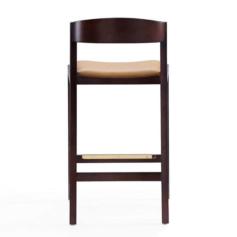 Klismos 36.75-inch Leatherette/Beech Wood Counter Stool