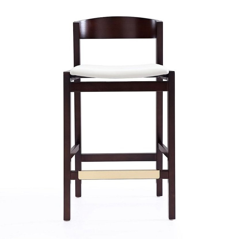 Klismos 36.75-inch Leatherette/Beech Wood Counter Stool