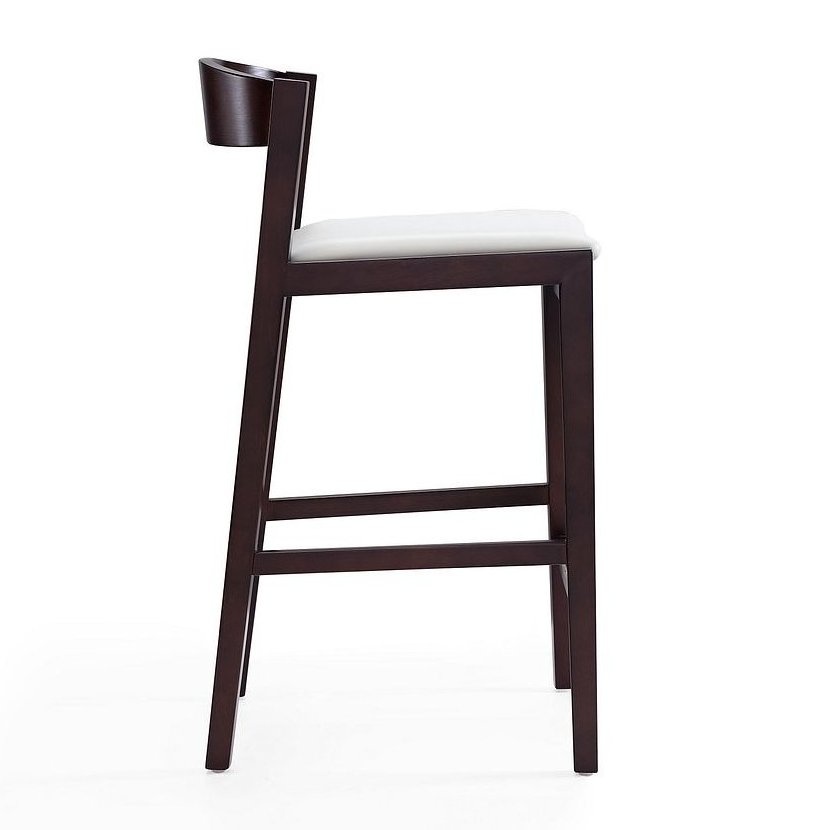 Klismos 36.75-inch Leatherette/Beech Wood Counter Stool