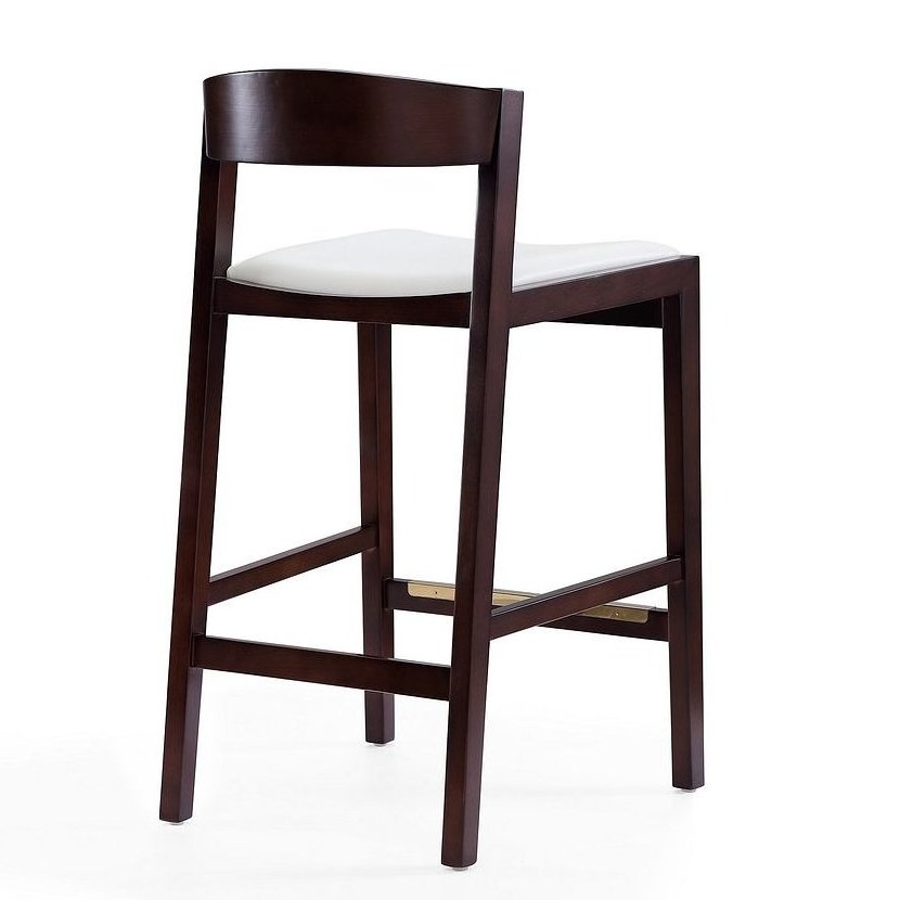 Klismos 36.75-inch Leatherette/Beech Wood Counter Stool