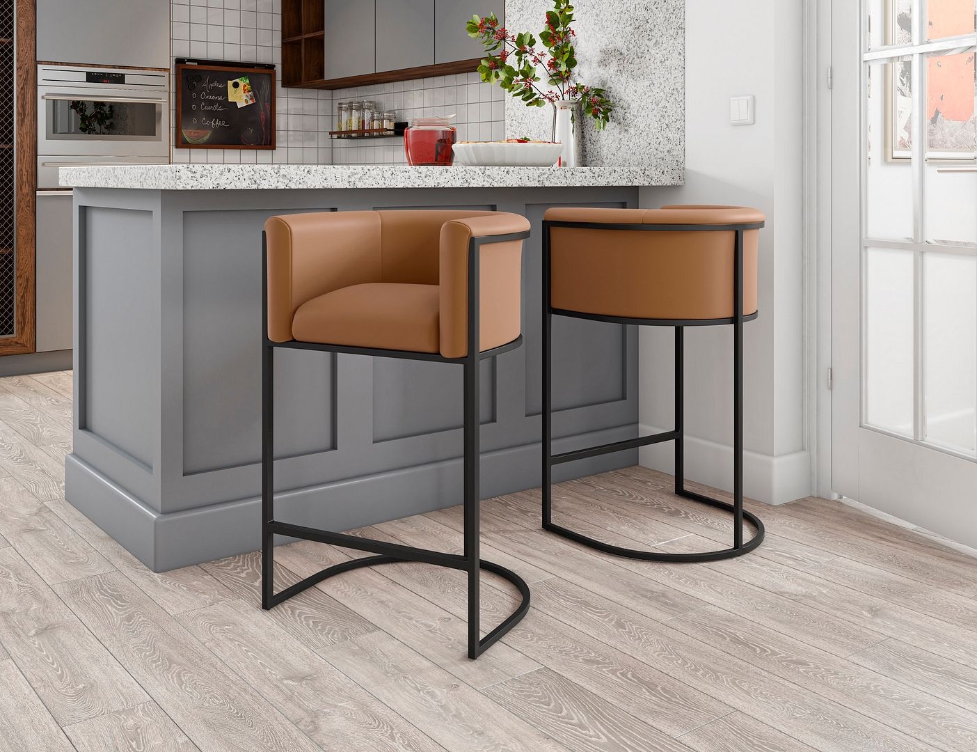 Cosmopolitan 33.8-inch Leatherette/Metal Counter Stool