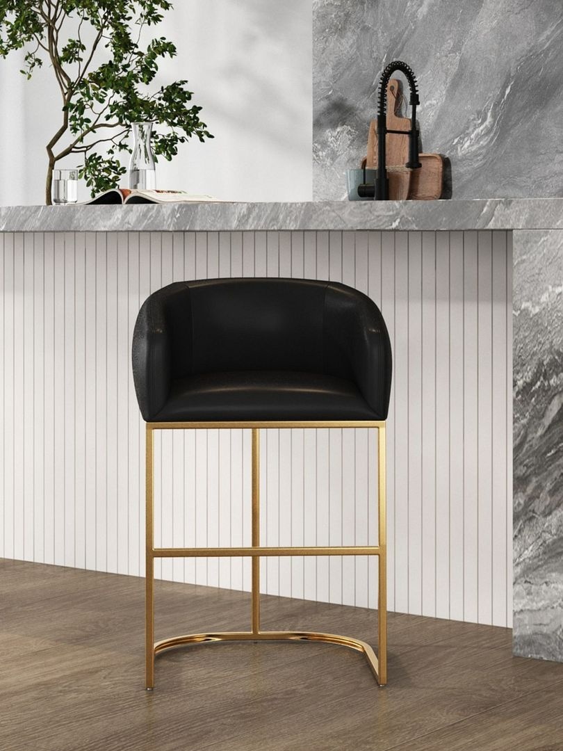 Louvre 36-inch Leatherette/Stainless Steel Counter Stool
