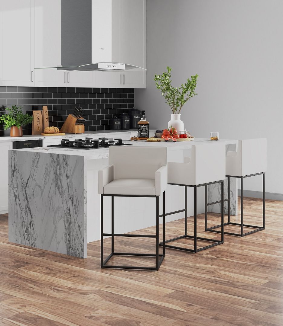Ambassador 38-inch Leatherette/Metal Counter Stool