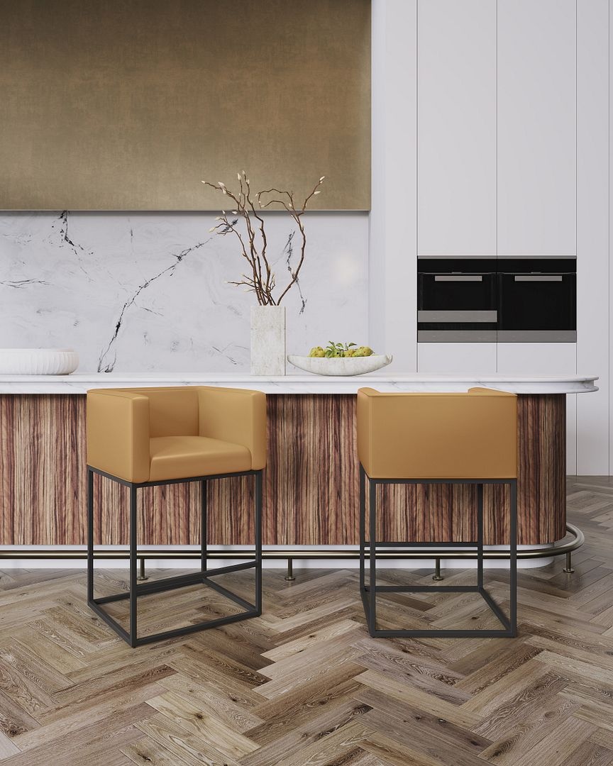 Embassy 34-inch Leatherette/Metal Counter Height Bar Stool